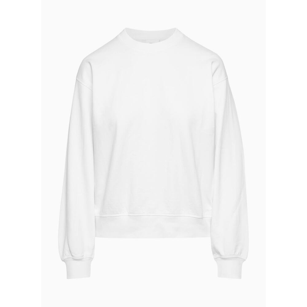 Aritzia Sweatfleece Airy Terry Perfect Crew Sweatshirt White Size L